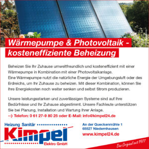 Wärmepumpe & Photovoltaik – kosteneffiziente Beheizung